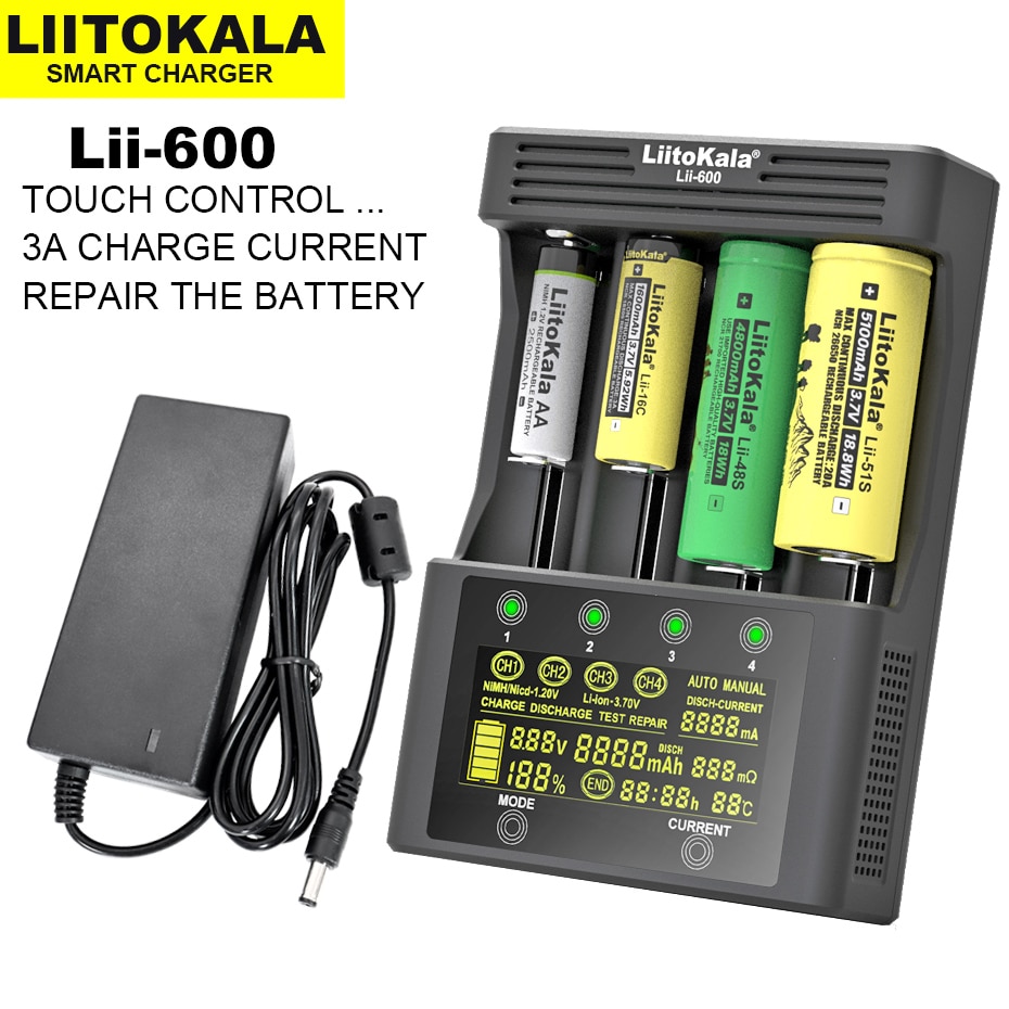 LiitoKala Lii-600 ͸ Li-ion 3.7V NiMH 1.2  18..